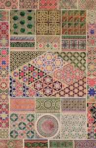 "Grammar of Ornament", luku VII, levy XXX: Bysantin ornamentti, mosaiikit ja jalkakäytävien koristelu, 1868.